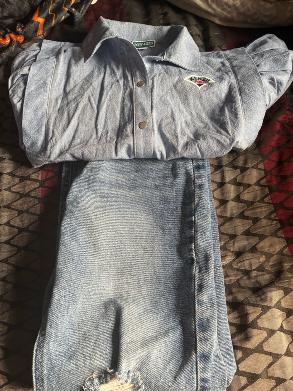 Kenzo & Target  Light Blue Kids Matching Denim Shirt and Jeans Set